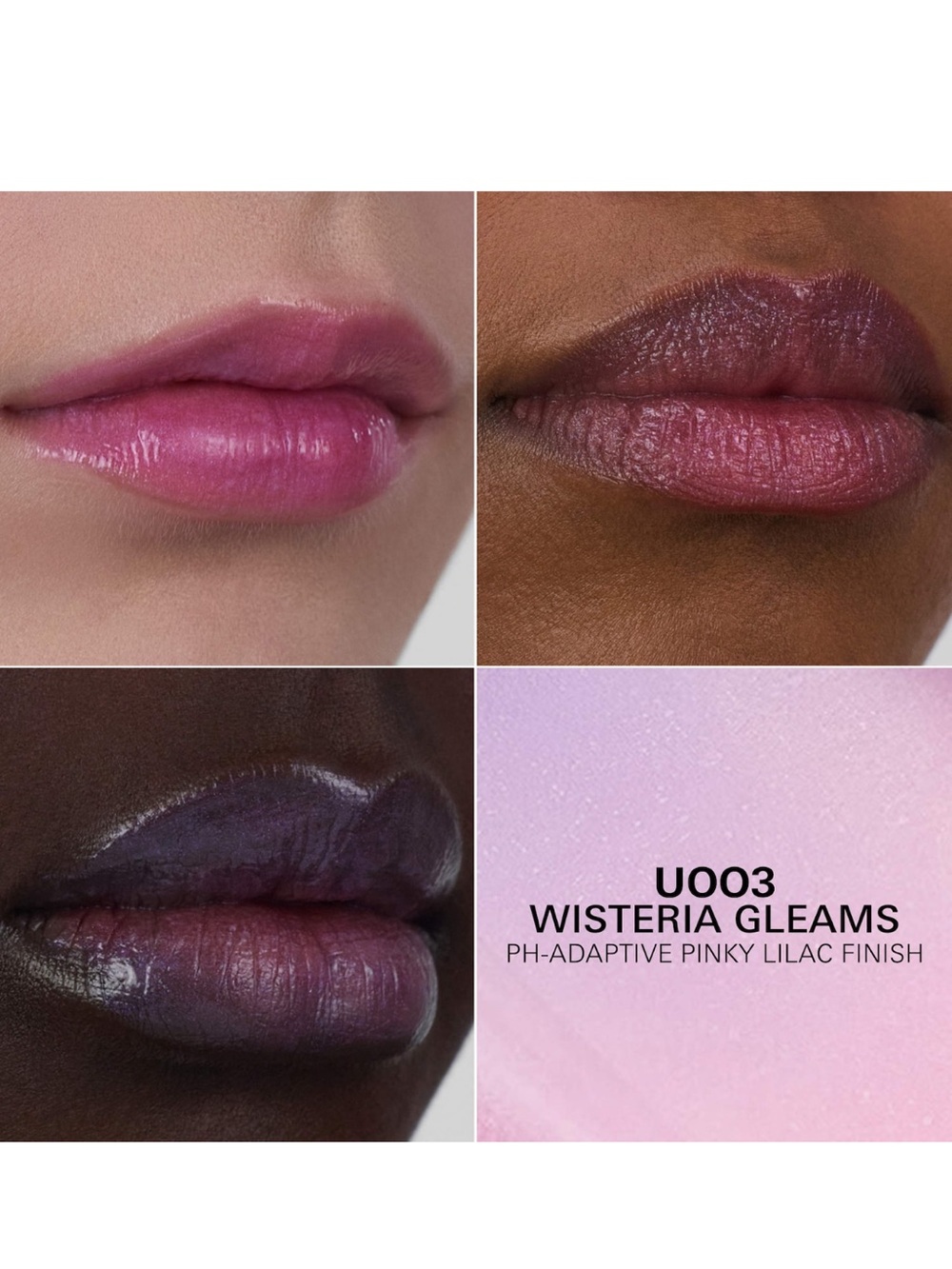 Prada Lip Balm (U003 Wisteria Gleams) PH Reactive Pinky Lilac Iridescent Shimmer